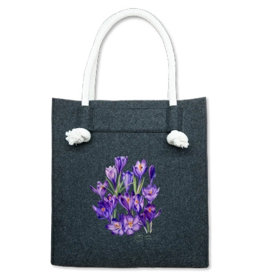 Spring crocus — premium felt bag