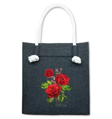 Rose 'Crimson Bouquet' — premium felt bag