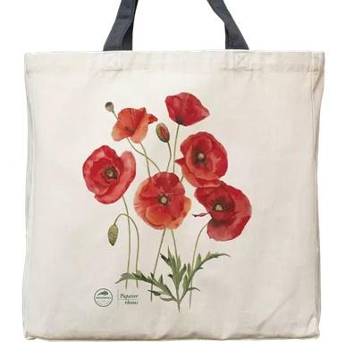 Common poppies — premium cotton bag