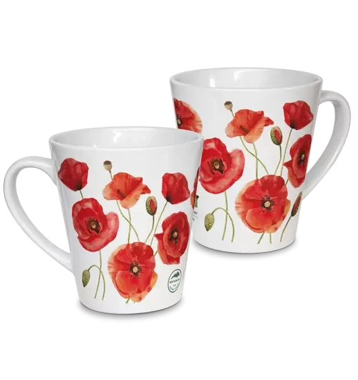 Common poppies — latte mug