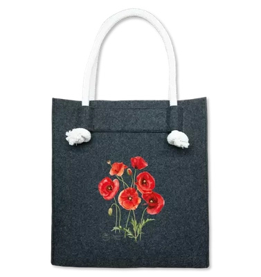 Common poppies — premium felt bag