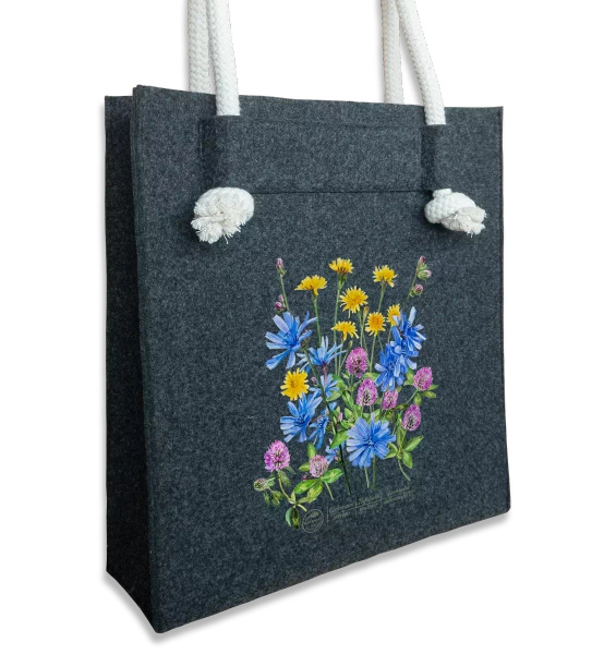 Roadside flowers — premium felt bag