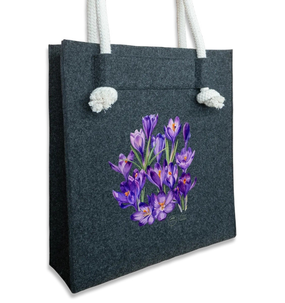 Spring crocus — premium felt bag