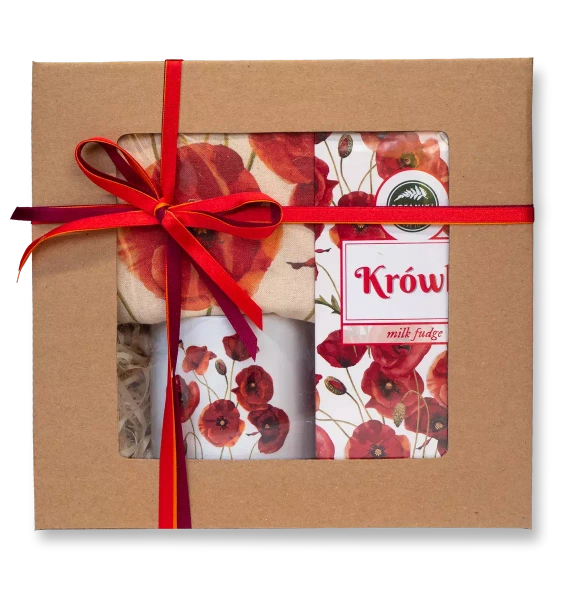 Common poppies — gift set — milk fudgecotton bagceramic mugfor a plant lover