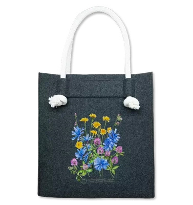 Roadside flowers — premium felt bag