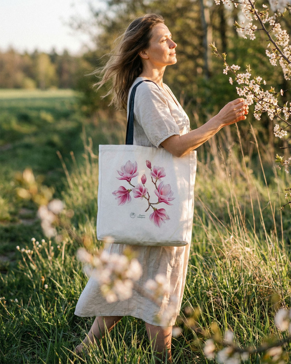 Saucer magnolia — premium cotton bag