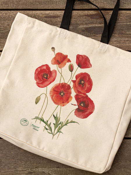 Common poppies — premium cotton bag