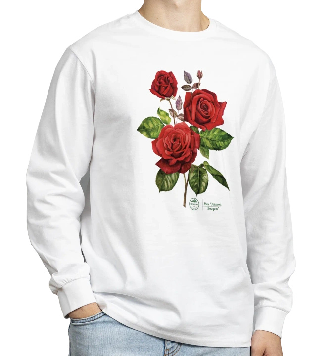 Rose 'Crimson Bouquet' — long sleeve t-shirt