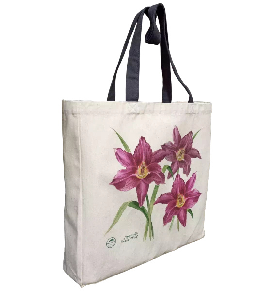 Daylilies 'Summer Wine' — premium cotton bag