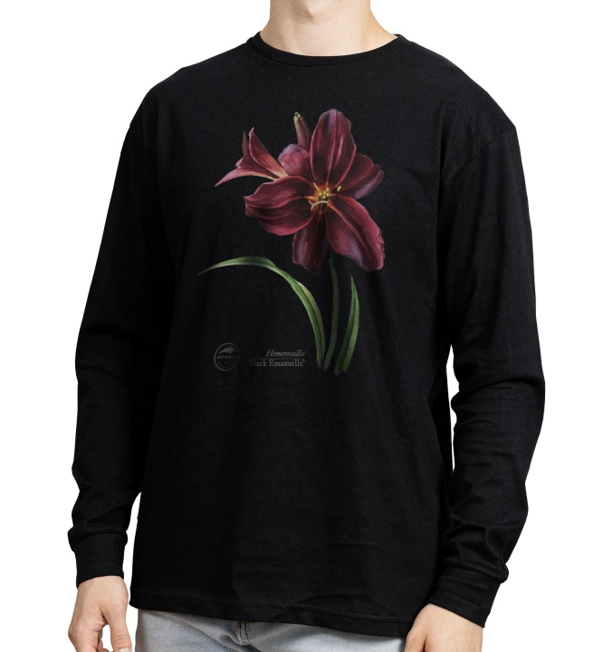 Black Emanuelle daylilies — long sleeve t-shirt