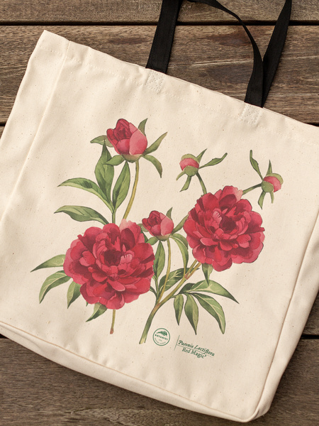 Chinese peony 'Red Magic' — premium cotton bag