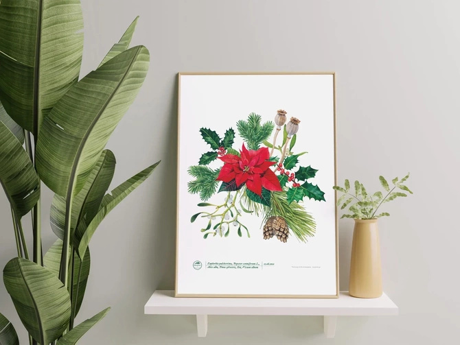 Winter bouquet — plant motif poster