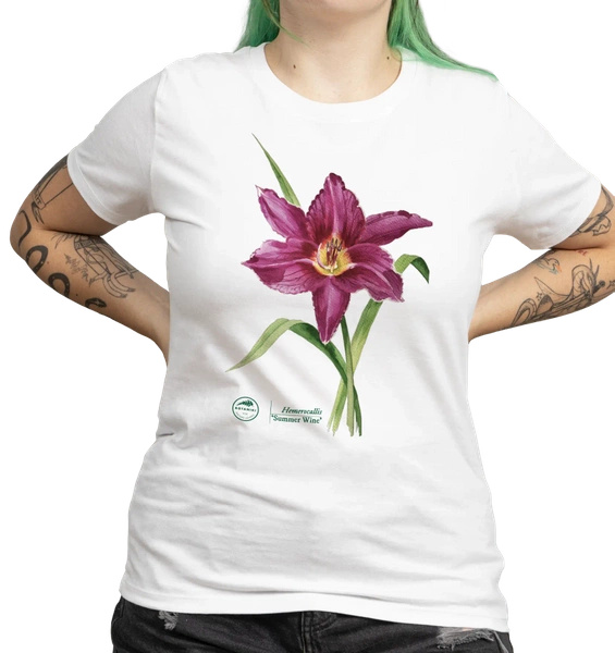 Summer Wine lily — women's daylily t-shirt