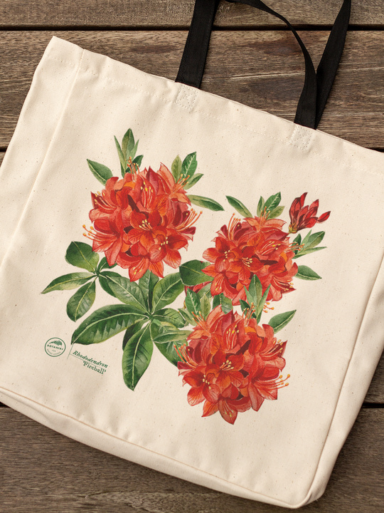 Rhododendron 'Fireball' — premium cotton bag
