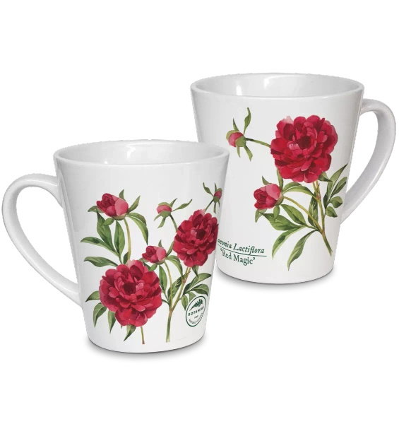 Chinese peony 'Red Magic' — latte mug