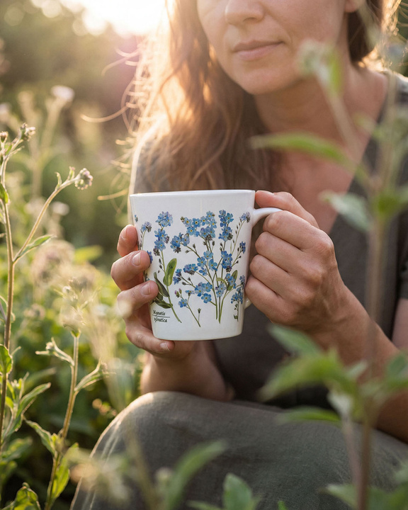Forget-me-nots — latte mug