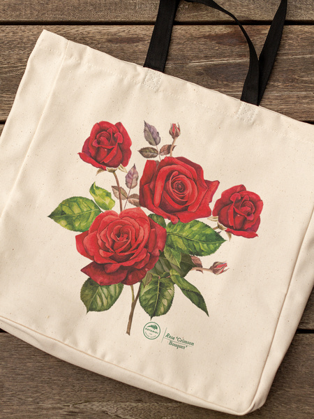 Rose 'Crimson Bouquet' — premium cotton bag