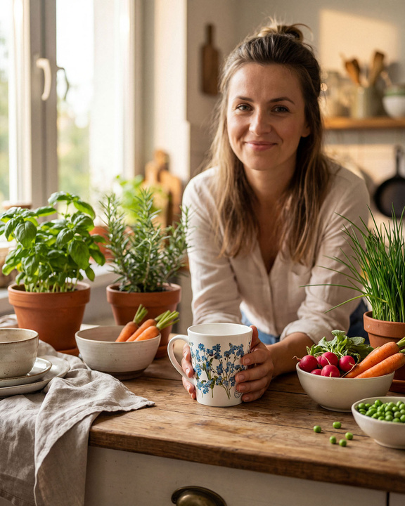 Forget-me-nots — latte mug