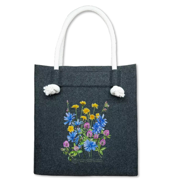 Roadside flowers — premium felt bag