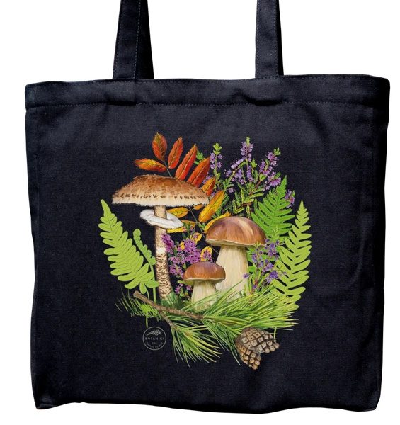 Autumn treasures of the woods — premium cotton bag