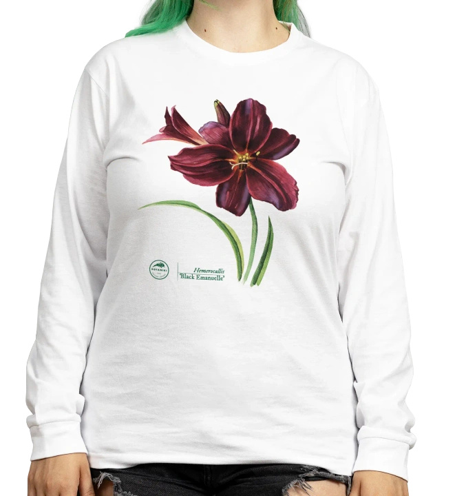 Black Emanuelle daylilies — long sleeve t-shirt