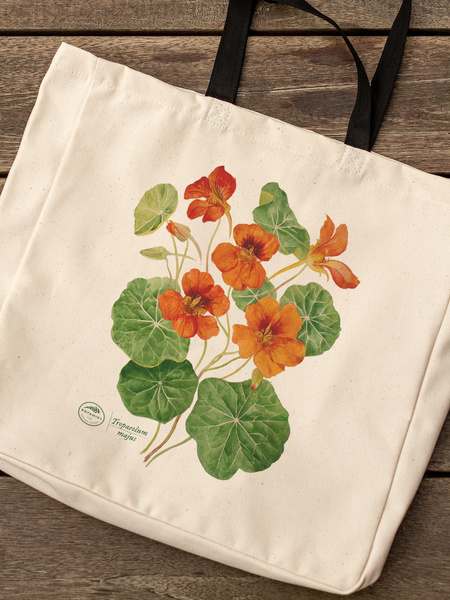 Garden nasturtiums — premium cotton bag