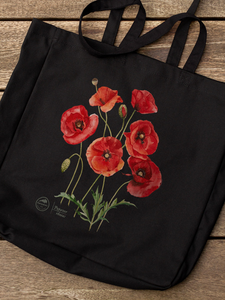 Common poppies — premium cotton bag