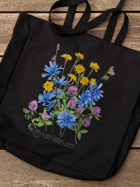 Roadside flowers — premium cotton bag