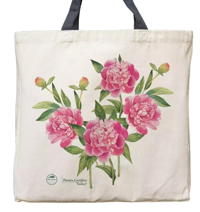 Chinese peony 'Sorbet' — premium cotton bag