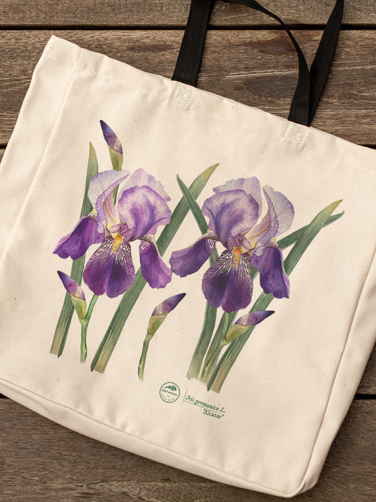 Bearded iris 'Alcazar' — premium cotton bag