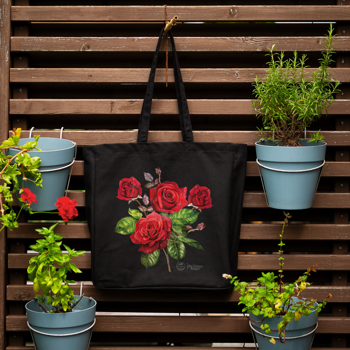 Rose 'Crimson Bouquet' — premium cotton bag