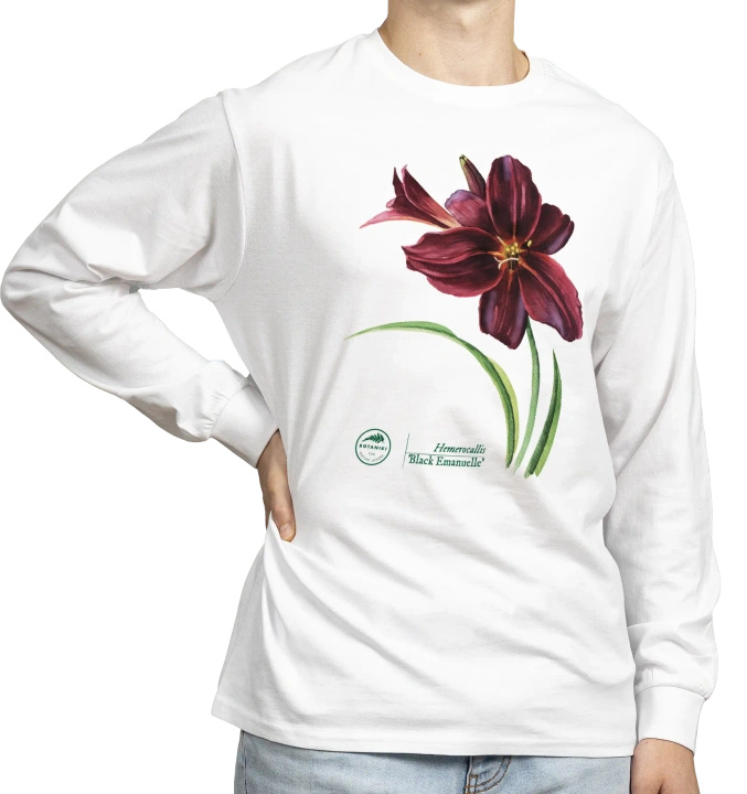 Black Emanuelle daylilies — long sleeve t-shirt
