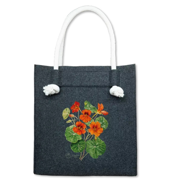 Garden nasturtiums vine — premium felt bag