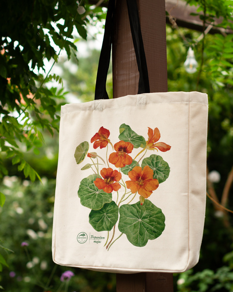 Garden nasturtiums — premium cotton bag