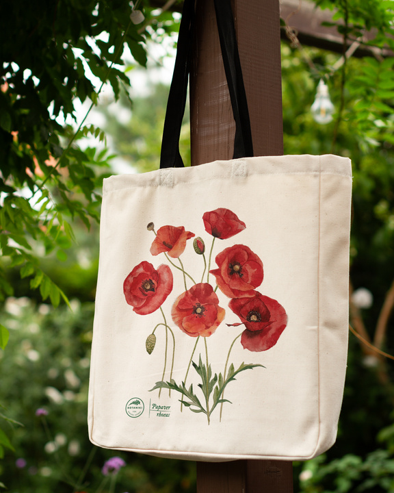 Common poppies — premium cotton bag