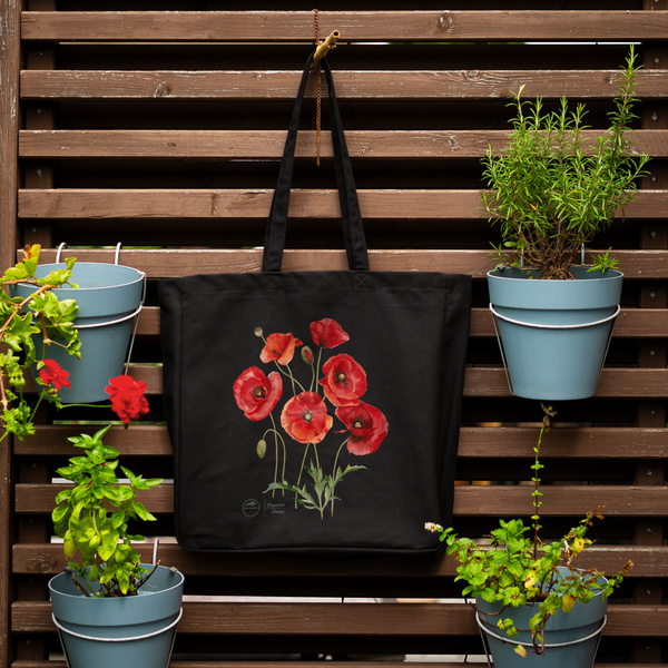 Common poppies — premium cotton bag