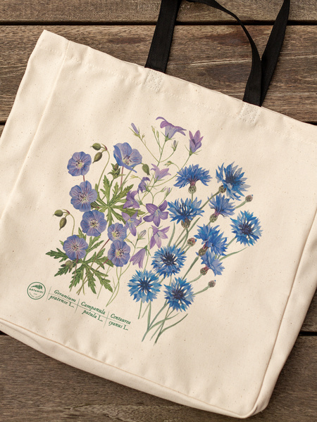 Blue meadow — premium cotton bag