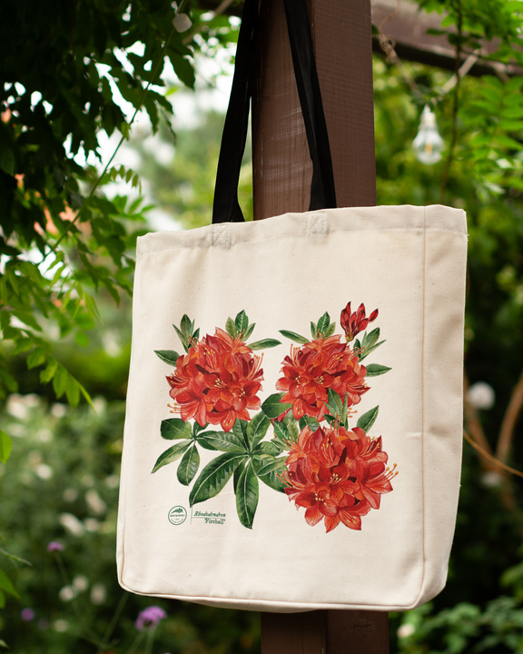 Rhododendron 'Fireball' — premium cotton bag