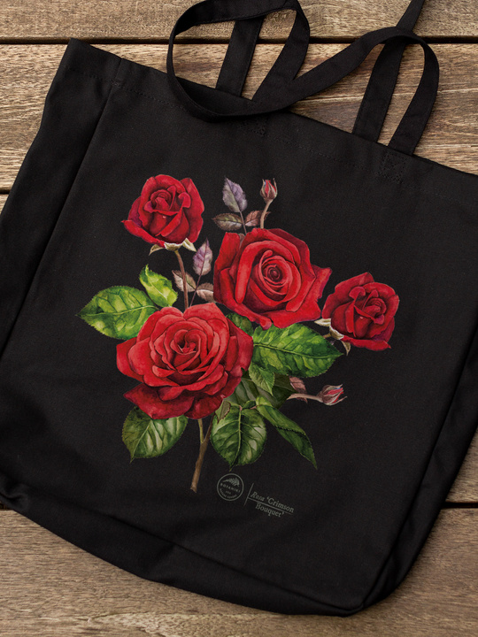 Rose 'Crimson Bouquet' — premium cotton bag