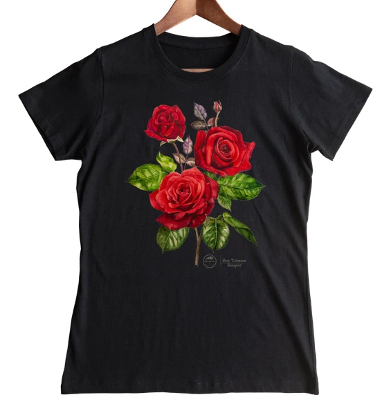 Rose 'Crimson Bouquet' — women's t-shirt