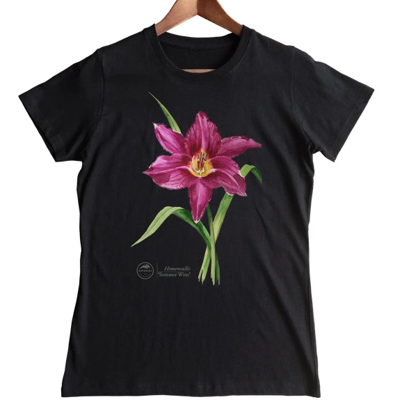 Summer Wine lily — women's daylily t-shirt