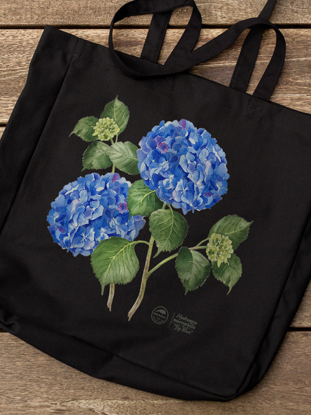 Hydrangea 'Jip Blue' — premium cotton bag