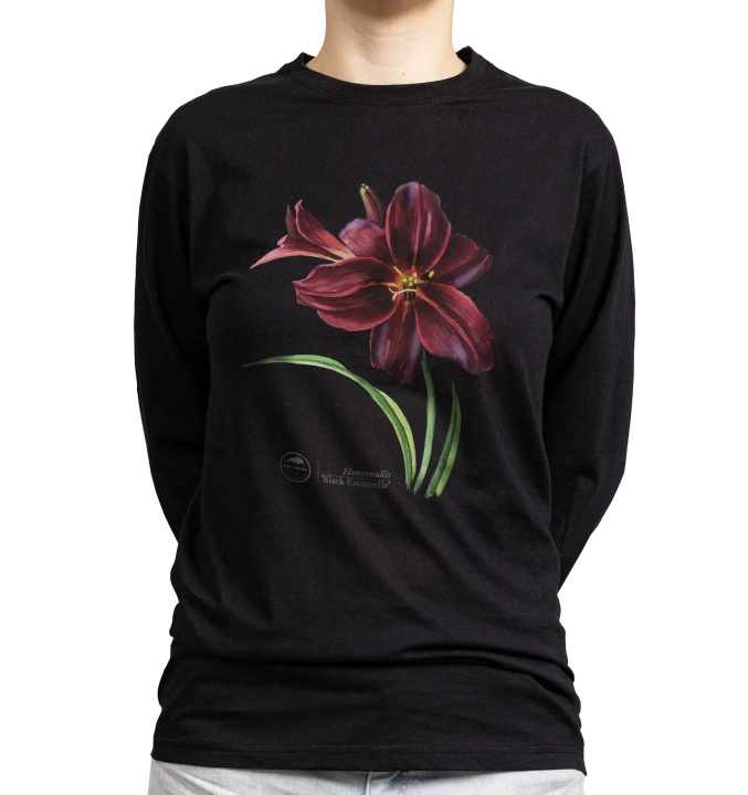 Black Emanuelle daylilies — long sleeve t-shirt