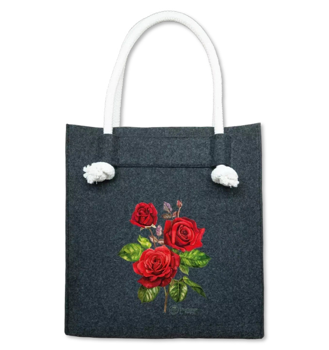 Rose 'Crimson Bouquet' — premium felt bag